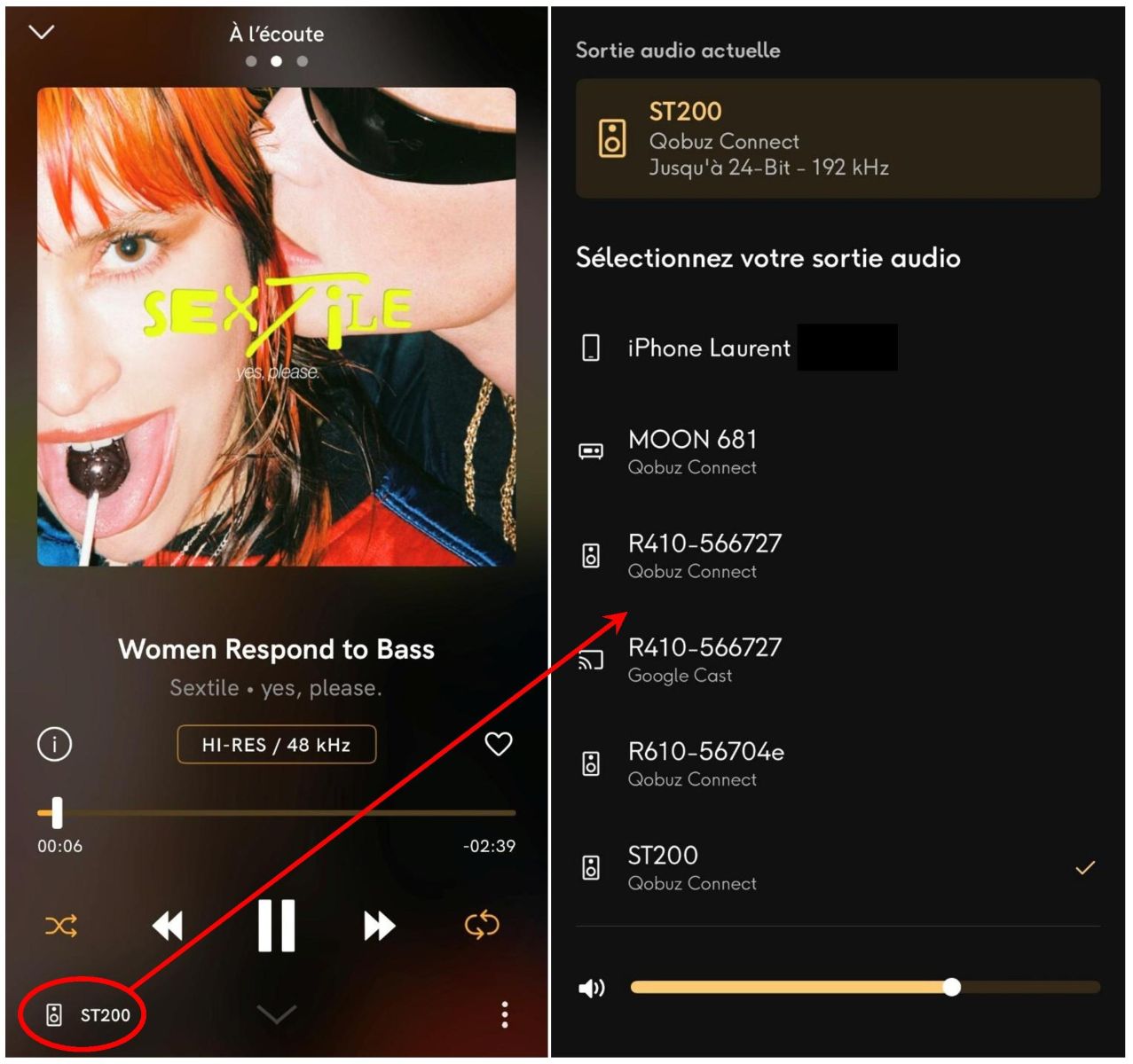 qobuz connect ecran